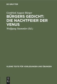 cover of the book Bürgers Gedicht: Die Nachtfeier der Venus