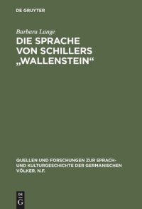 cover of the book Die Sprache von Schillers "Wallenstein"