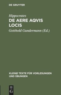 cover of the book De aere aqvis locis