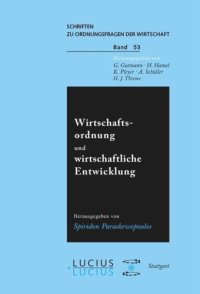 cover of the book Wirtschaftsordnung und wirtschaftliche Entwicklung