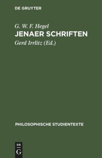 cover of the book Jenaer Schriften