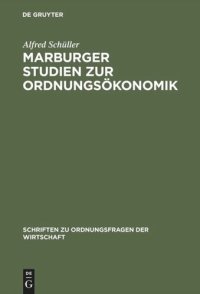 cover of the book Marburger Studien zur Ordnungsökonomik