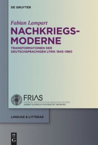 cover of the book Nachkriegsmoderne: Transformationen der deutschsprachigen Lyrik 1945-1960