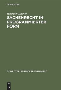 cover of the book Sachenrecht in programmierter Form