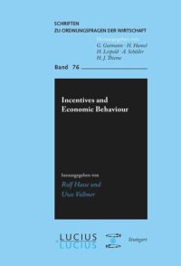 cover of the book Incentives and Economic Behaviour