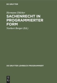 cover of the book Sachenrecht in programmierter Form