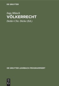 cover of the book Völkerrecht: (Ohne internationale Organisationen und Kriegsvölkerrecht); in programmierter Form mit Vertiefungshinweisen