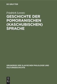 cover of the book Geschichte der pomoranischen (kaschubischen) Sprache