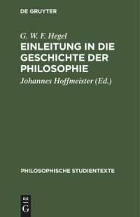 cover of the book Einleitung in die Geschichte der Philosophie