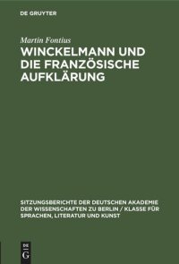 cover of the book Winckelmann und die französische Aufklärung