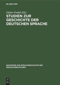 cover of the book Studien zur Geschichte der deutschen Sprache