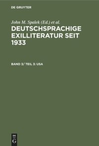 cover of the book Deutschsprachige Exilliteratur seit 1933: Band 3/ Teil 3 USA