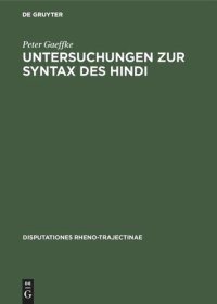 cover of the book Untersuchungen zur Syntax des Hindi