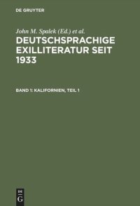 cover of the book Deutschsprachige Exilliteratur seit 1933: Band 1 Kalifornien