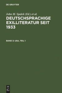 cover of the book Deutschsprachige Exilliteratur seit 1933: Band 3/Teil 1 USA