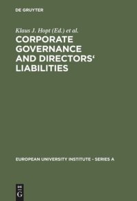 cover of the book Corporate Governance and Directors' Liabilities: Legal, Economic and Sociological Analyses on Corporate Social Responsibility