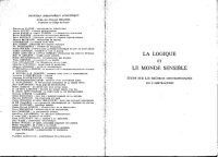 cover of the book La logique et le monde sensible