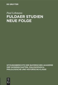 cover of the book Fuldaer Studien Neue Folge