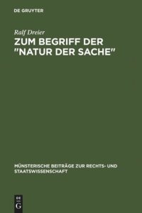 cover of the book Zum Begriff der "Natur der Sache"