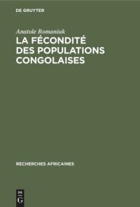 cover of the book La fécondité des populations congolaises