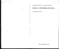 cover of the book Hegel e l'economia politica