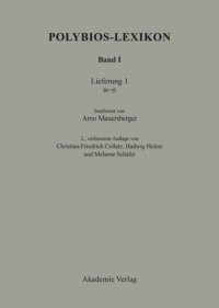 cover of the book Polybios-Lexikon: Band I, Lieferung 1 (Alpha-Gamma)