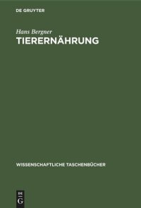 cover of the book Tierernährung