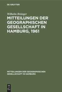 cover of the book Mitteilungen der Geographischen Gesellschaft in Hamburg, 1961