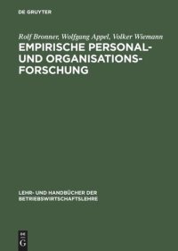 cover of the book Empirische Personal- und Organisationsforschung: Grundlagen – Methoden – Übungen