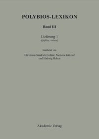 cover of the book Polybios-Lexikon: Band III, Lieferung 1 (rabdos - tokos)