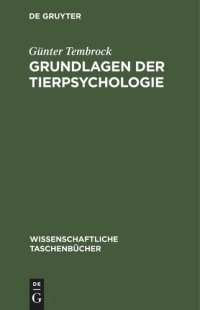 cover of the book Grundlagen der Tierpsychologie