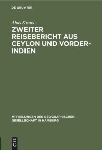 cover of the book Zweiter Reisebericht aus Ceylon und Vorder-Indien