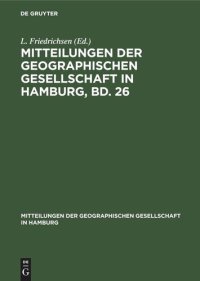 cover of the book Mitteilungen der Geographischen Gesellschaft in Hamburg, Bd. 26