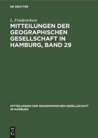 cover of the book Mitteilungen der Geographischen Gesellschaft in Hamburg, Band 29