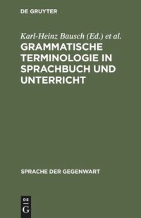 cover of the book Grammatische Terminologie in Sprachbuch und Unterricht