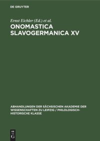 cover of the book Onomastica Slavogermanica XV