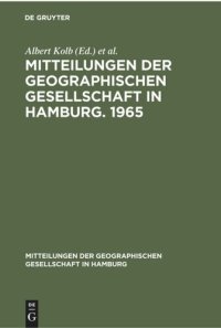 cover of the book Mitteilungen der Geographischen Gesellschaft in Hamburg. 1965