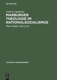 cover of the book Marburger Theologie im Nationalsozialismus