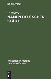 cover of the book Namen deutscher Städte