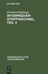 cover of the book Intermediärstoffwechsel, Teil 3