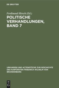 cover of the book Politische Verhandlungen, Band 7