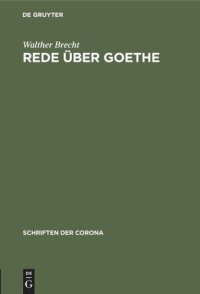 cover of the book Rede über Goethe