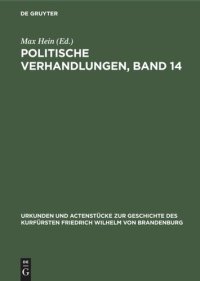 cover of the book Politische Verhandlungen, Band 14