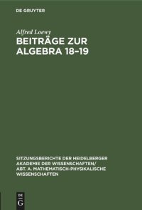 cover of the book Beiträge zur Algebra 18–19