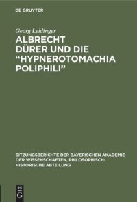 cover of the book Albrecht Dürer und die “Hypnerotomachia Poliphili”