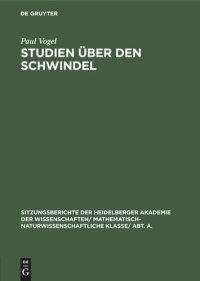 cover of the book Studien über den Schwindel