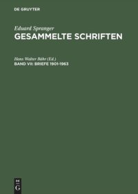 cover of the book Gesammelte Schriften: Band VII Briefe 1901–1963