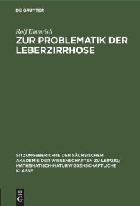 cover of the book Zur Problematik der Leberzirrhose