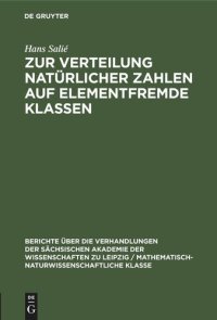 cover of the book Zur Verteilung natürlicher Zahlen auf elementfremde Klassen