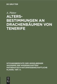 cover of the book Altersbestimmungen an Drachenbäumen von Tenerife